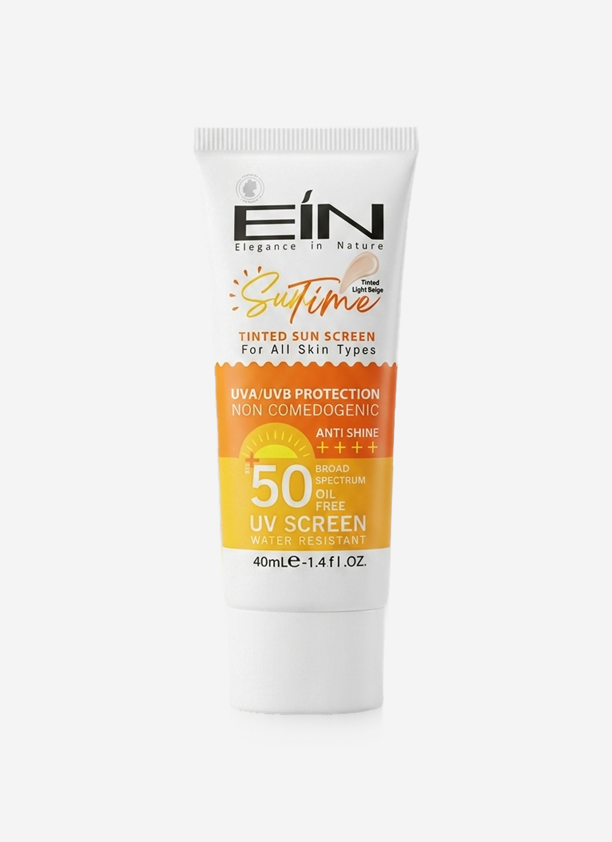 کرم ضد آفتاب رنگی ای‌آی‌اِن مدل Light Beige مناسب انواع پوست حجم ۴۰ میلی‌لیتر