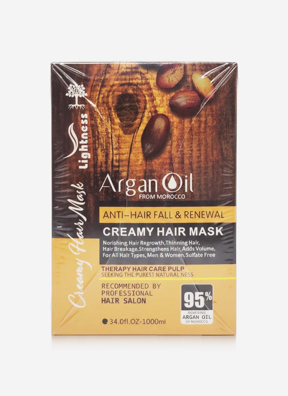 ماسک مو لایتنس مدل روغن آرگان مناسب انواع مو حجم ۱۰۰۰ میلی‌لیتر