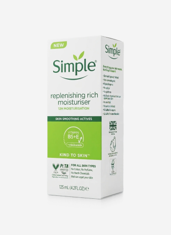 کرم آبرسان سیمپل Simple مدل Replenishing Rich مناسب پوست خشک و حساس حجم 125 میلی‌لیتر _ جعبه
